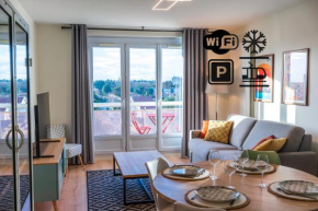 T2 cosy climatisé avec lit 180x200 et parking privé